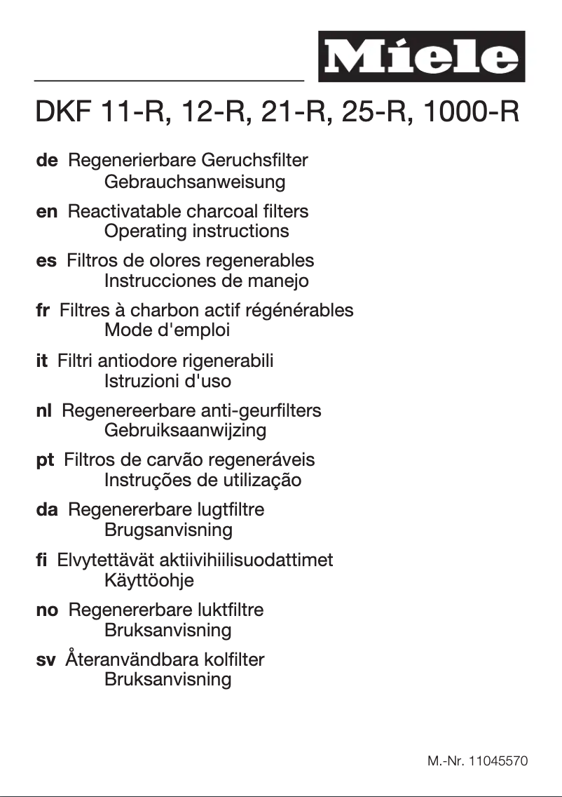 Page 1 de la notice Mode d'emploi Miele DKF 11-R