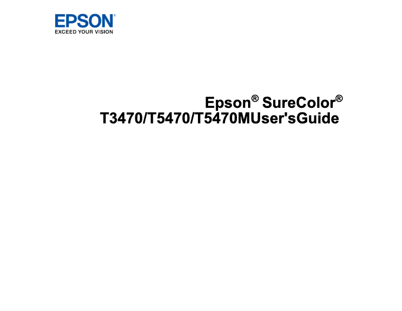 Page n°1 - Manuel utilisateur Epson SureColor T5470M