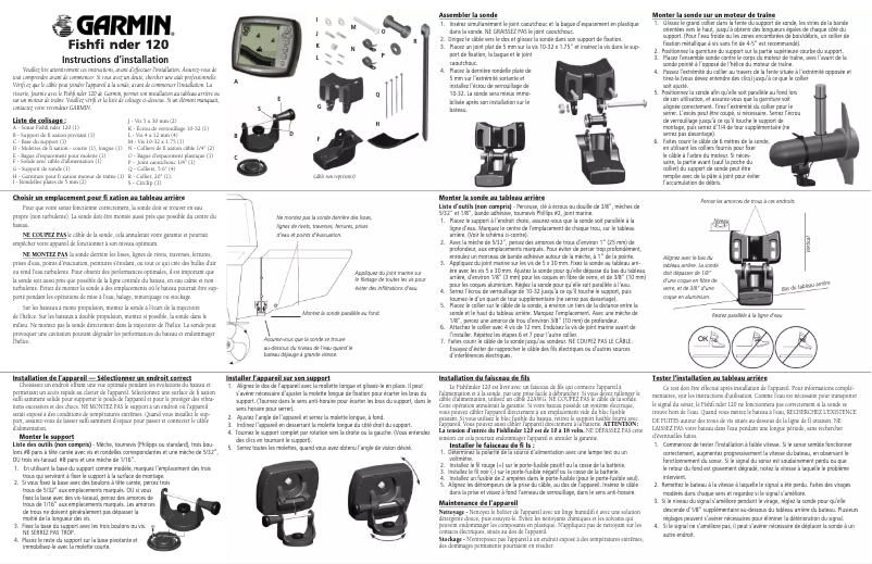 Page 1 de la notice Guide d'installation Garmin Fishfinder 120