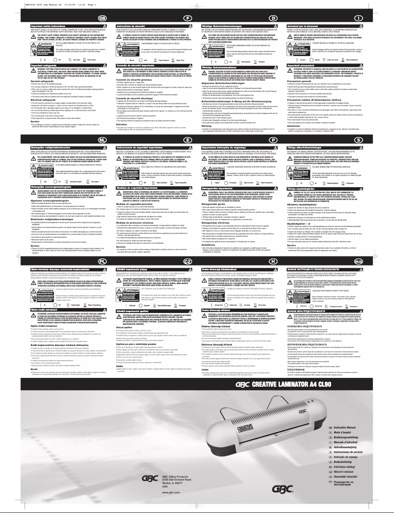 Image de la première page du manuel de l'appareil Creative CL90