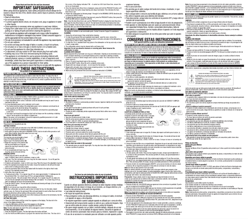 Image de la première page du manuel de l'appareil CM625BC