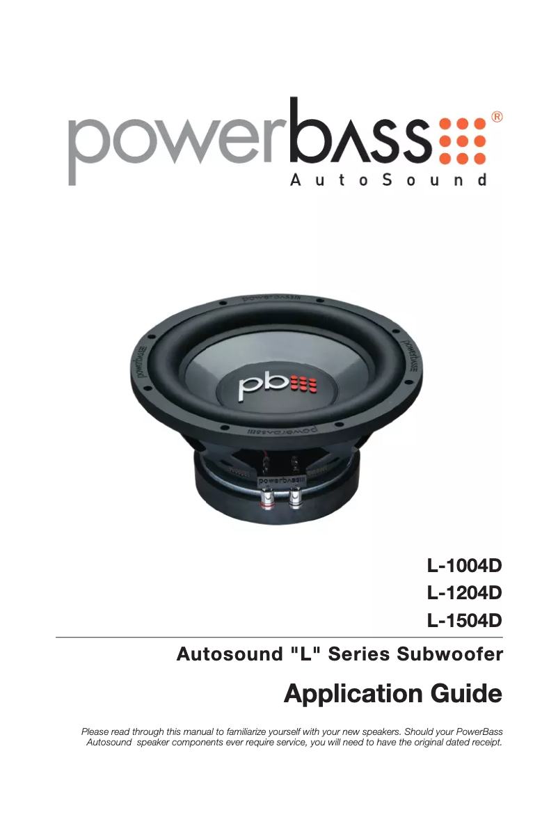 Page 1 de la notice Manuel utilisateur PowerBass L-1204D
