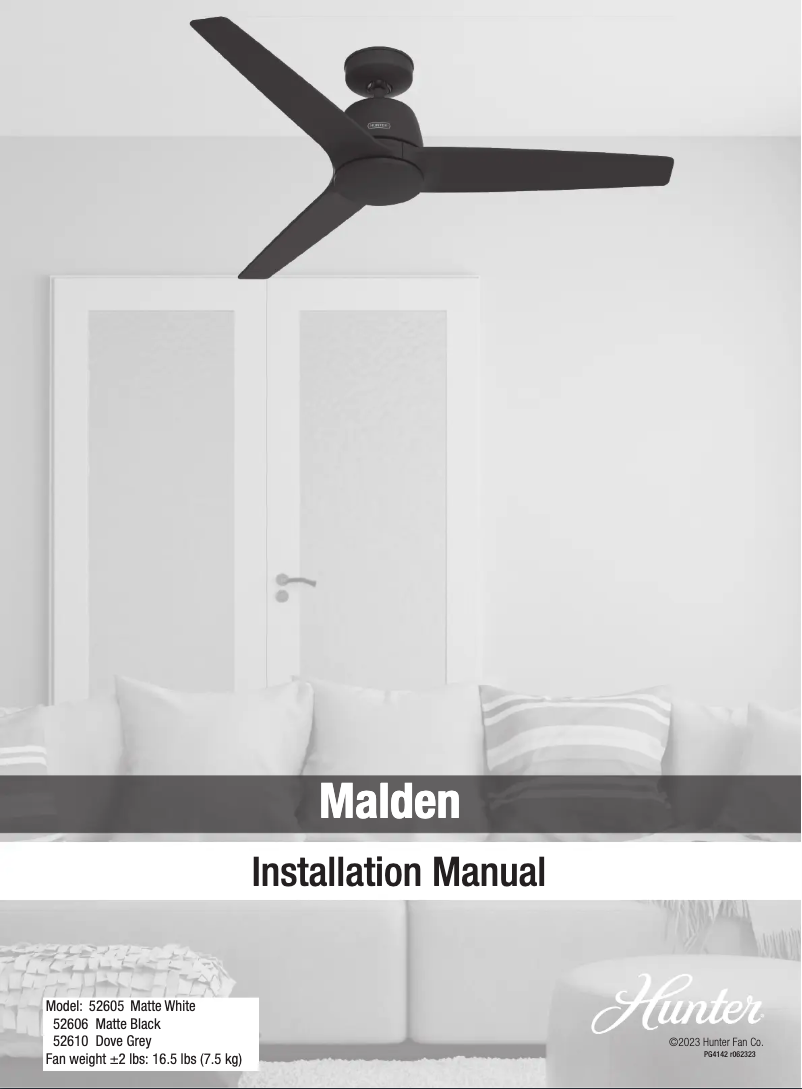 Page n°1 - Manuel utilisateur Hunter Malden