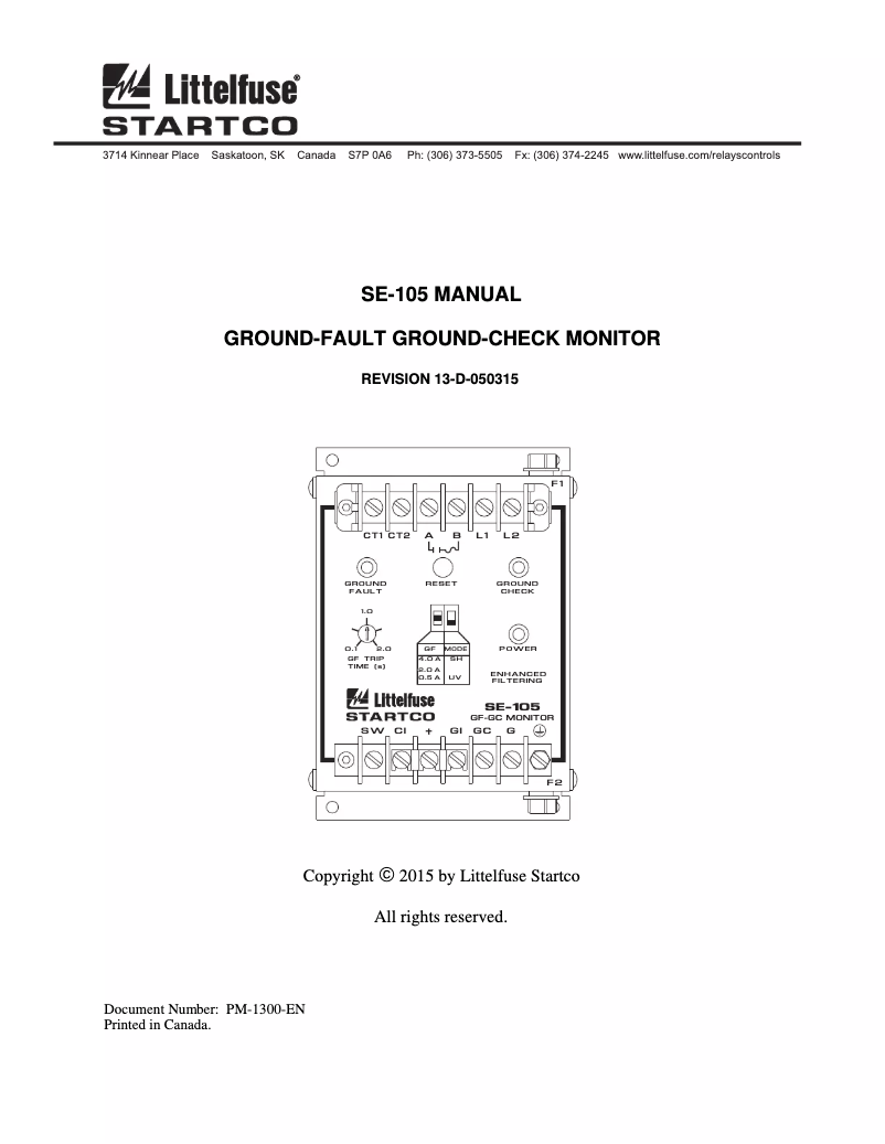 Image de la première page du manuel de l'appareil SE-105