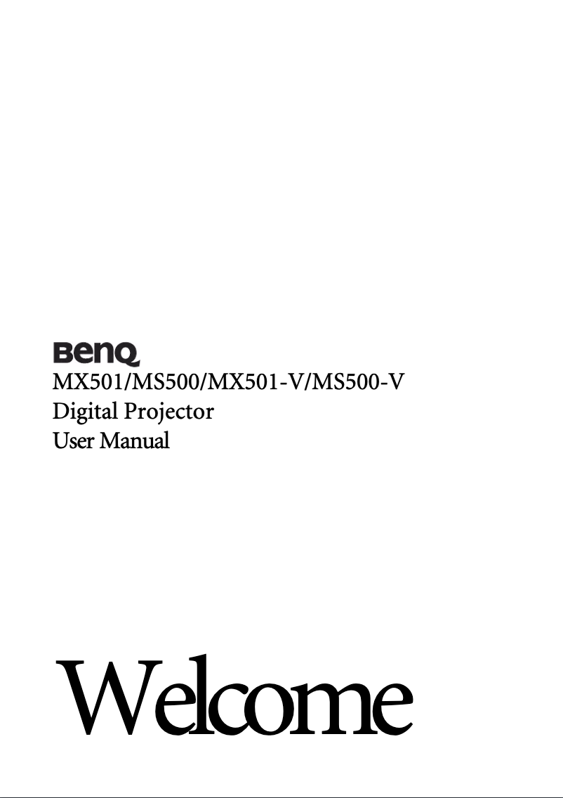 Page n°1 - Manuel utilisateur BenQ MS500