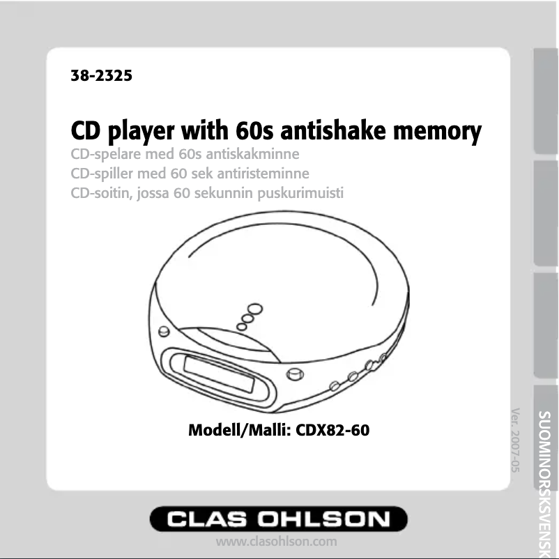 Page n°1 - Manuel utilisateur Clas Ohlson CDX82-60