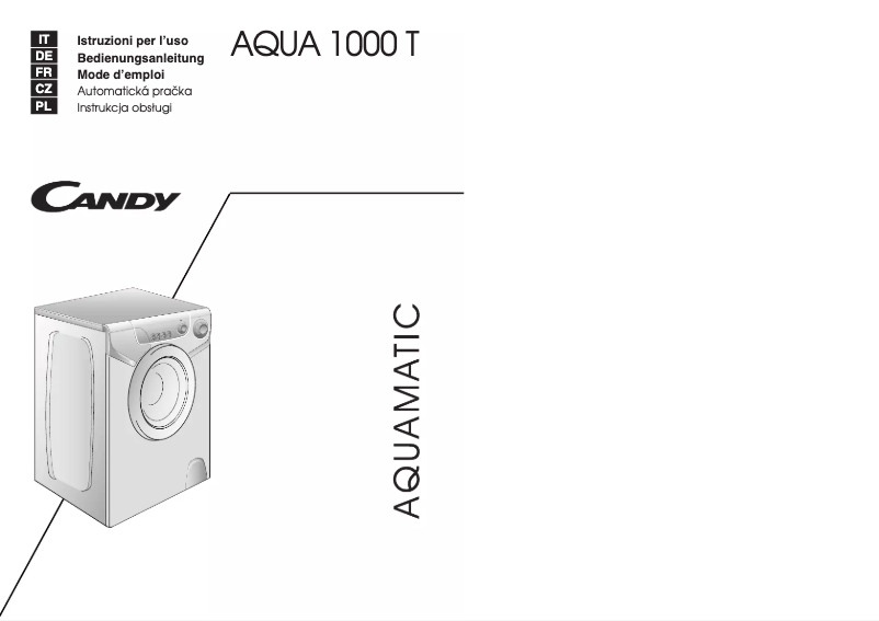 Page 1 de la notice Manuel utilisateur Candy AQUA 800DF/1-07S