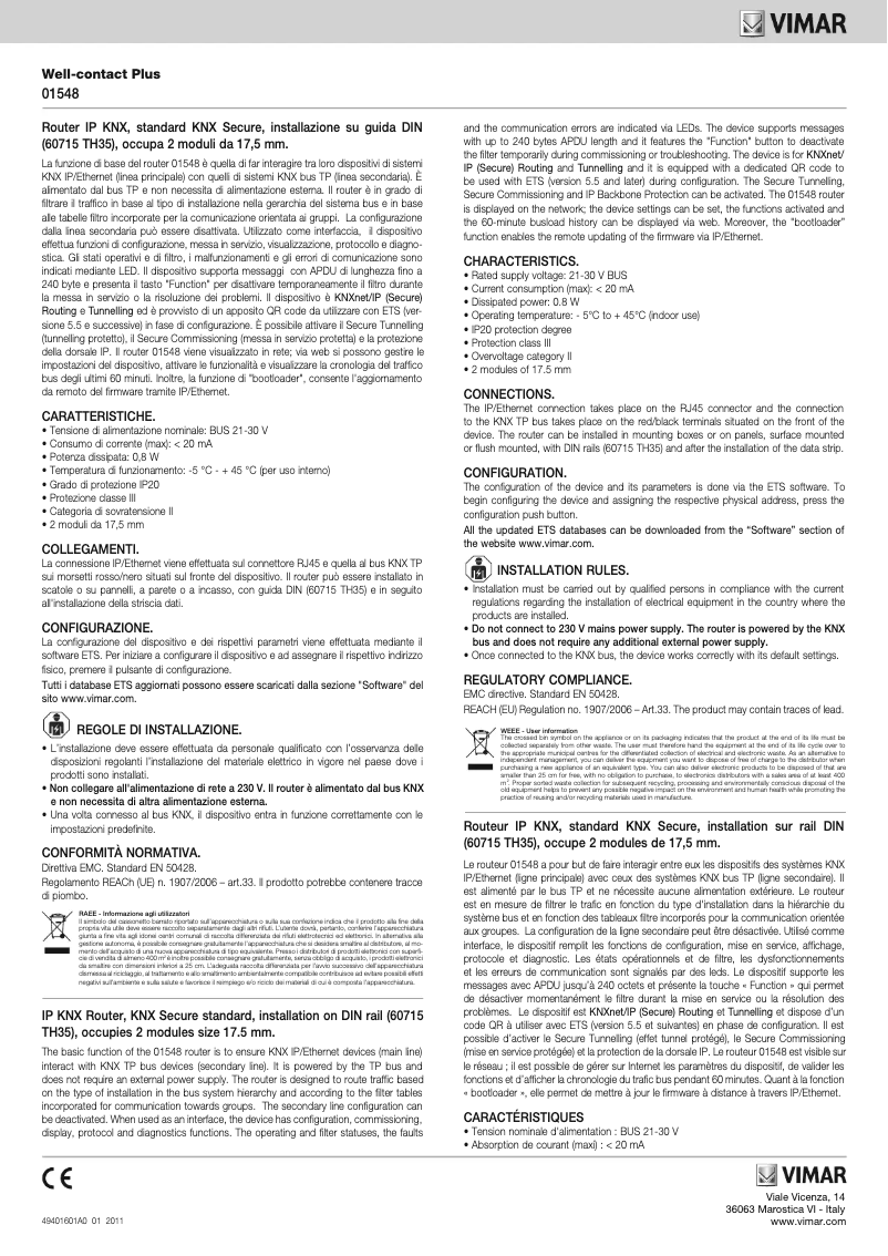 Image de la première page du manuel de l'appareil 01548