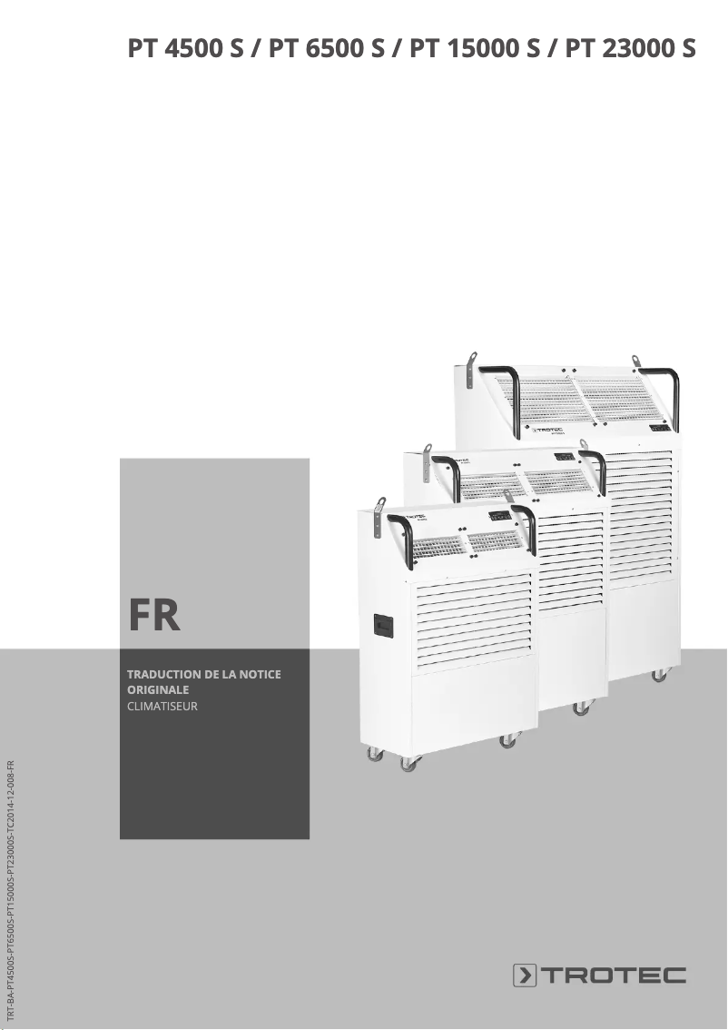 Page n°1 - Manuel utilisateur Trotec PT 15000 S