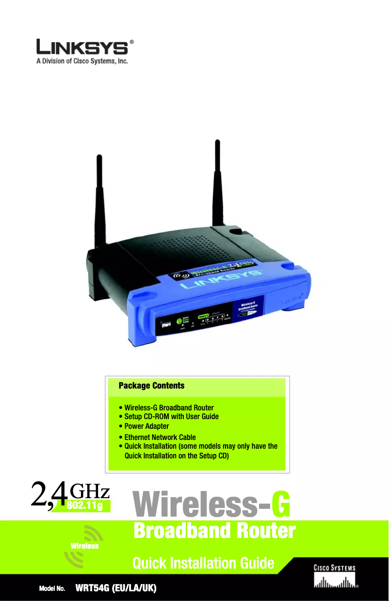 Página 1 del manual Manual de usuario Linksys WRT54G3