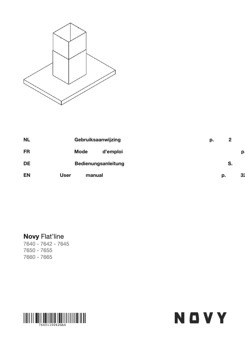 Page 1 de la notice Manuel utilisateur Novy Flat'line 7650