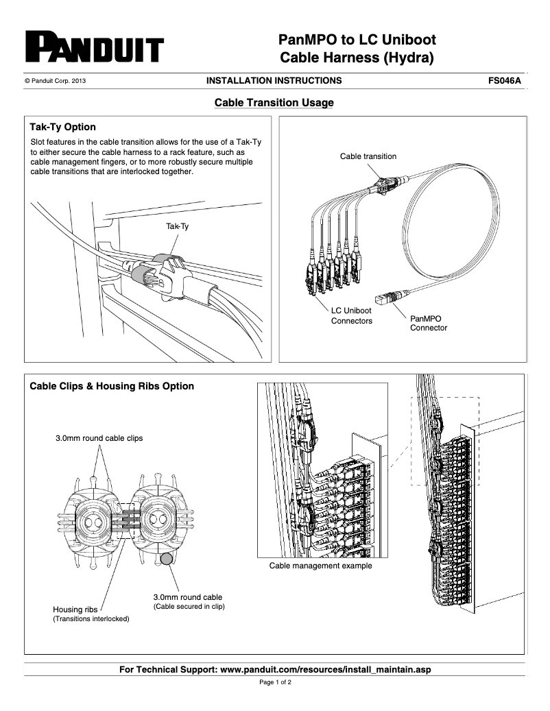 Página 1 del manual Manual de usuario Panduit FXTHP5NLDSNM023