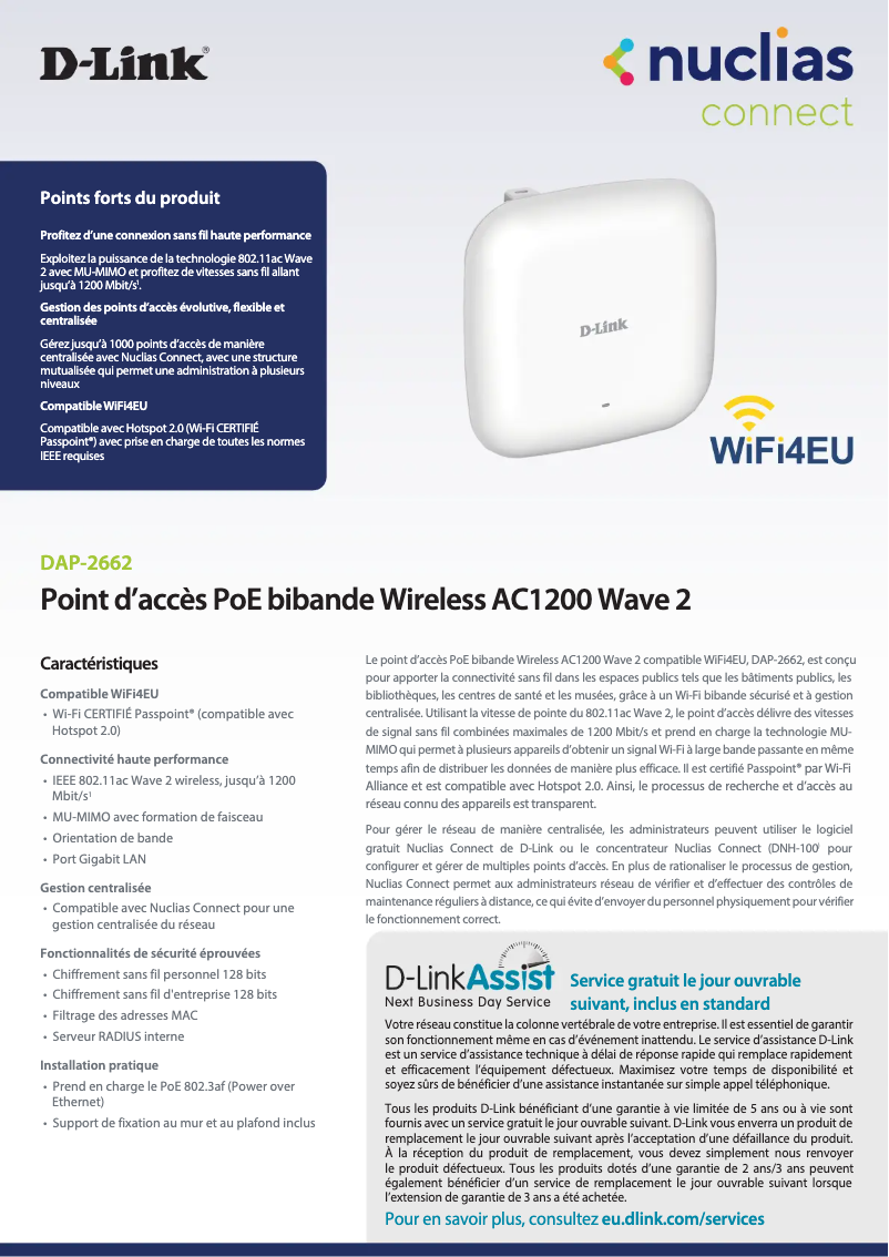 Image de la première page du manuel de l'appareil DAP-2662