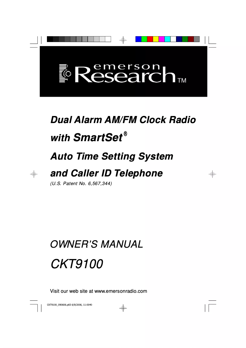 Image de la première page du manuel de l'appareil CKT9100