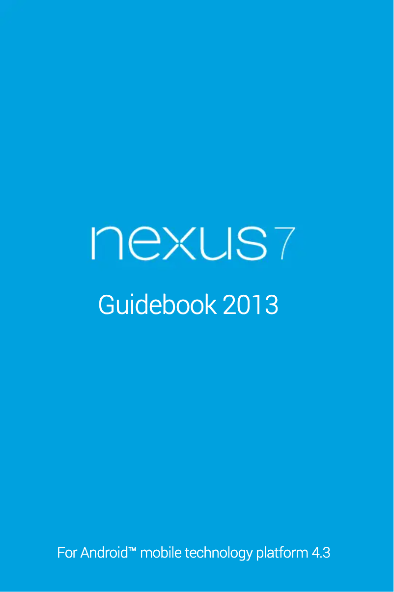 Page 1 de la notice Manuel utilisateur Asus Nexus 7 (2013)