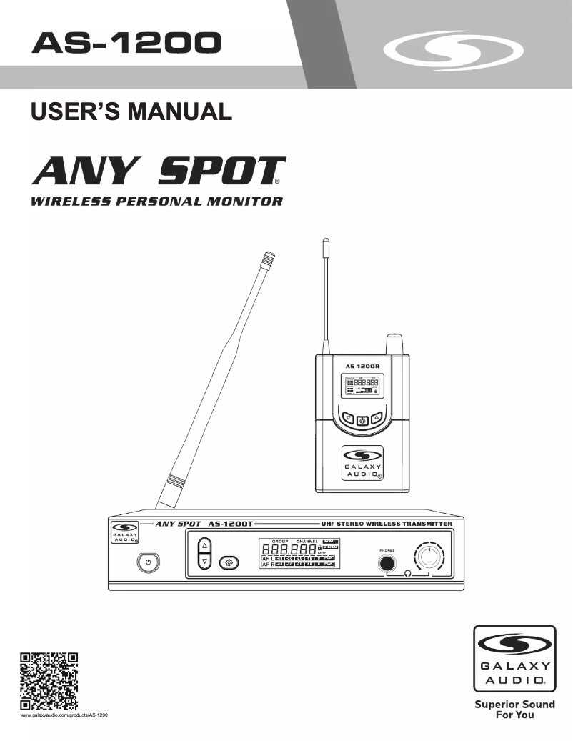 Página 1 del manual Manual de usuario Galaxy Audio AS-1200
