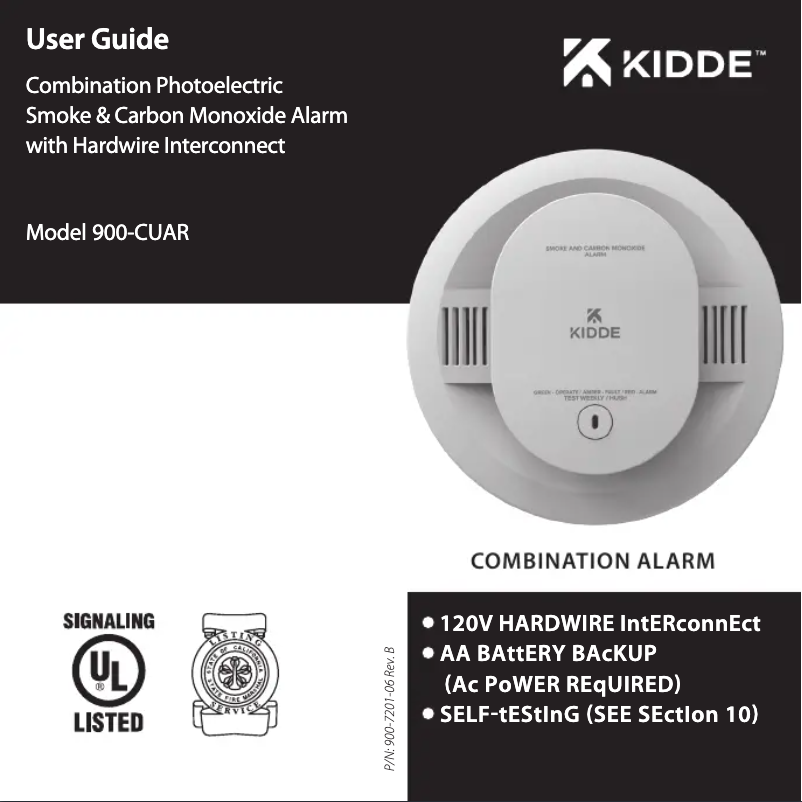 Page 1 de la notice Manuel utilisateur Kidde 900-CUAR