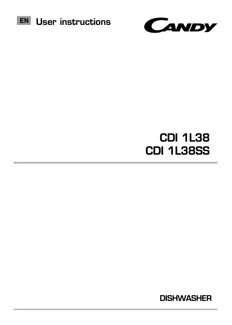 Page 1 de la notice Manuel utilisateur Candy CDI 1L38-80