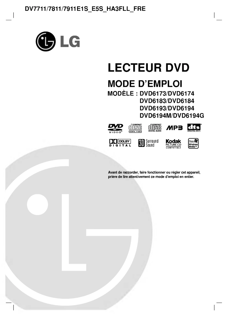 Page n°1 - Manuel utilisateur LG DV7511E1S