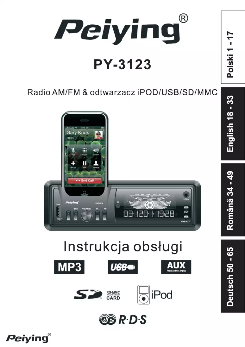 Image de la première page du manuel de l'appareil PY-3123