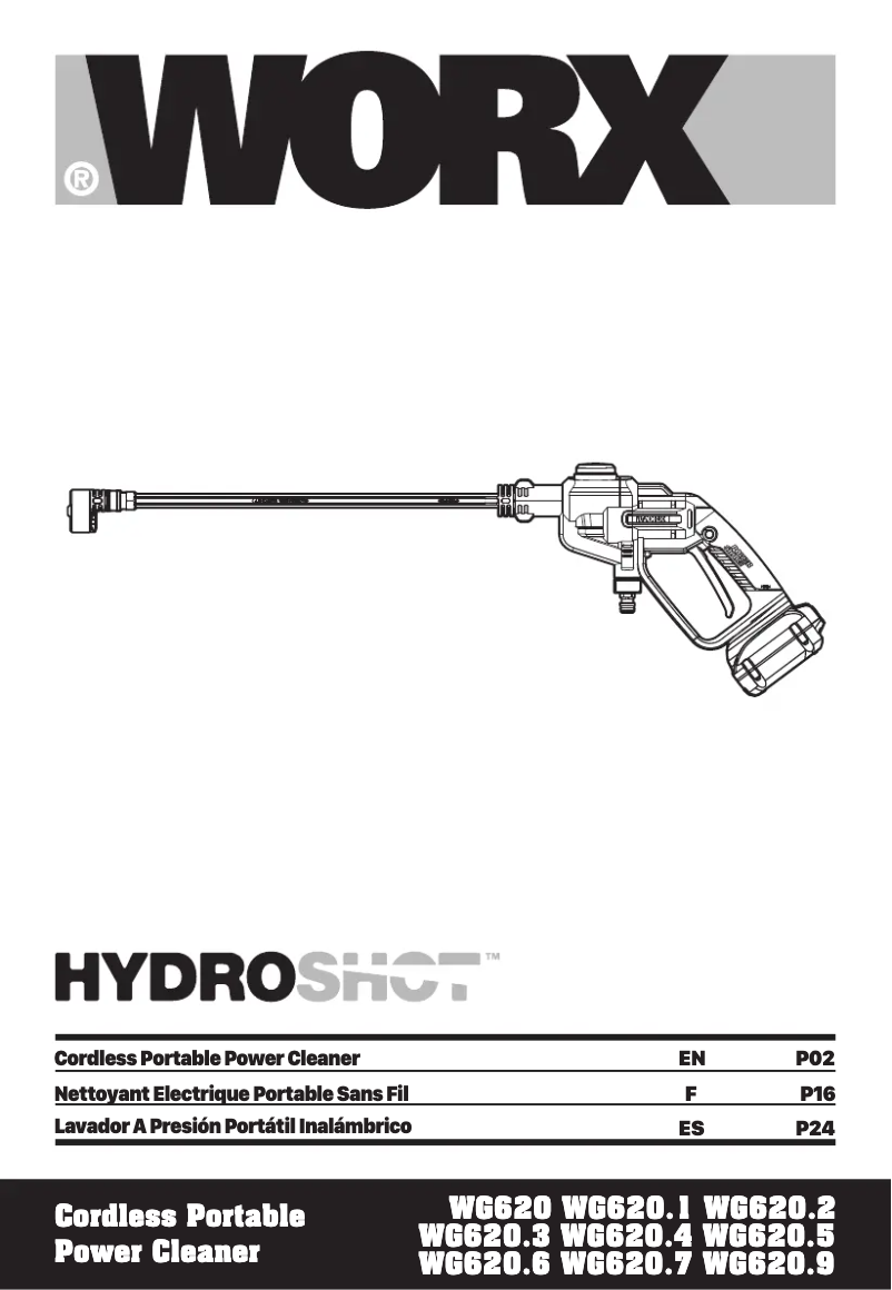 Image de la première page du manuel de l'appareil HydroShot WG620.3