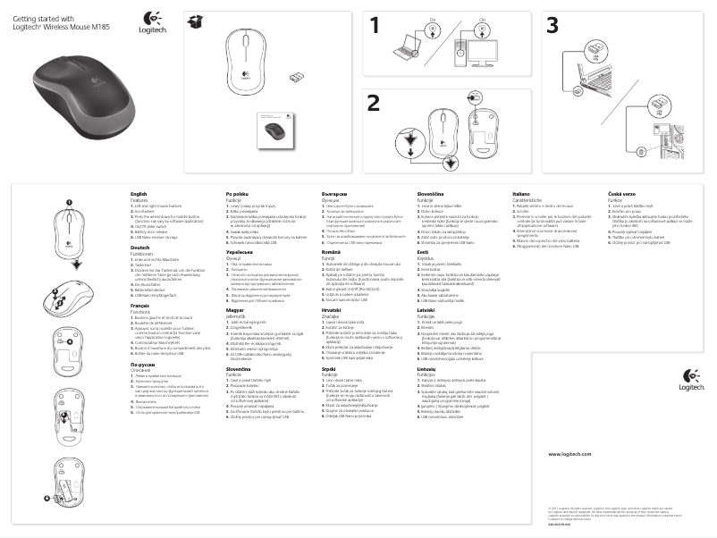Image de la première page du manuel de l'appareil Wireless M185