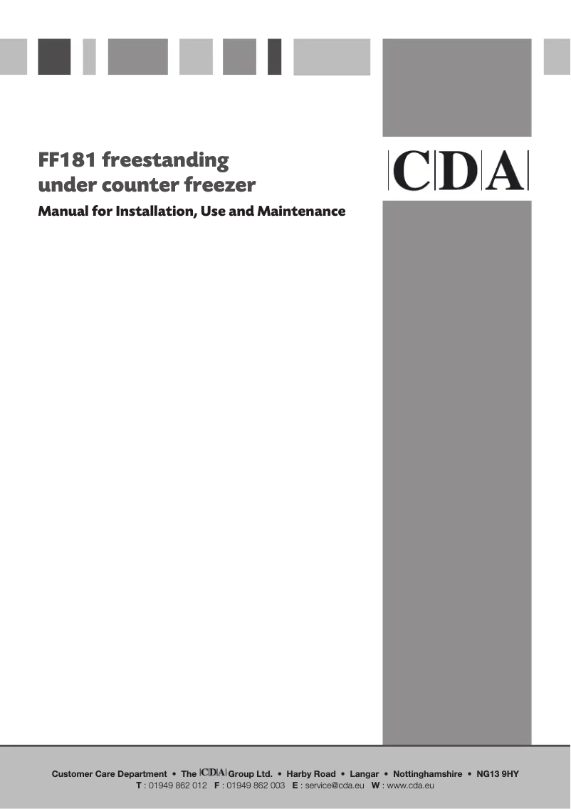 Page 1 de la notice Manuel utilisateur CDA FF181WH