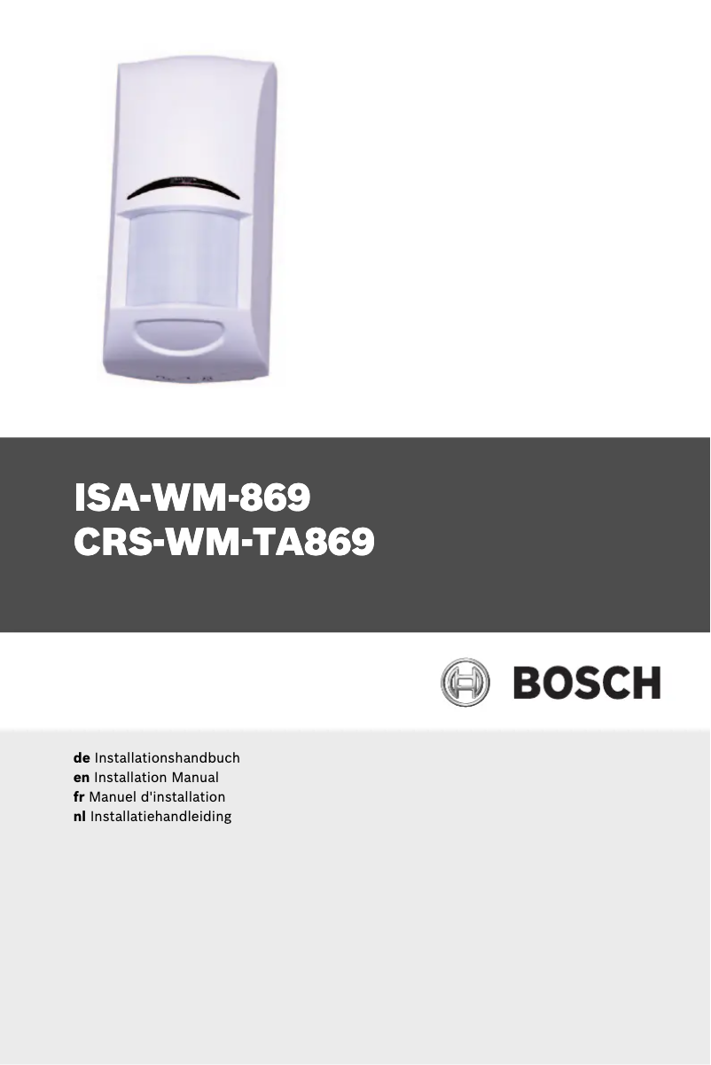 Página 1 del manual Manual de usuario Bosch CRS-WM-TA869