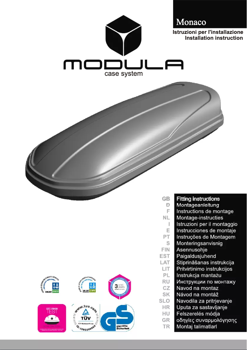 Page n°1 - Manuel utilisateur Modula Wego 450