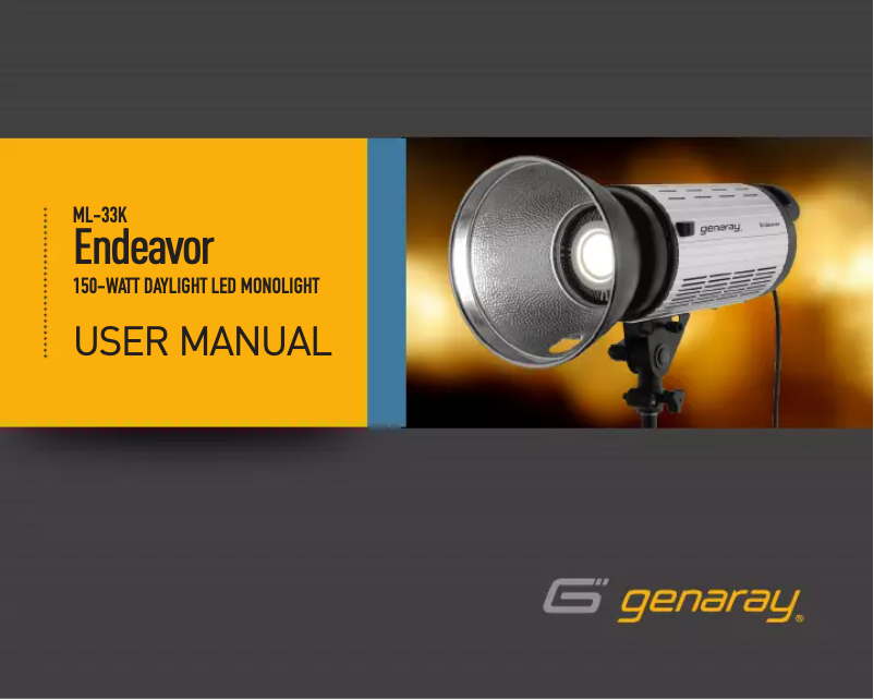 Page n°1 - Manuel utilisateur Genaray Endeavor ML-33K