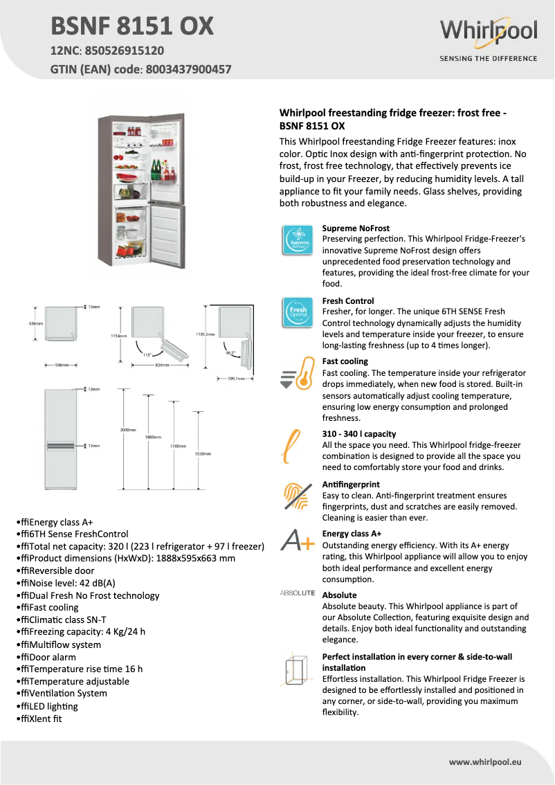 Image de la première page du manuel de l'appareil BSNF 8151 OX