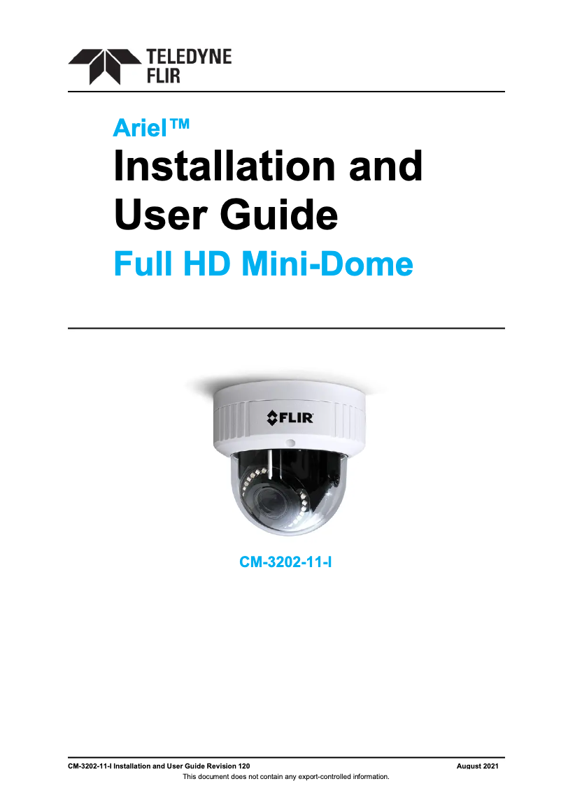 Page 1 de la notice Manuel utilisateur FLIR ARIEL CM-3202