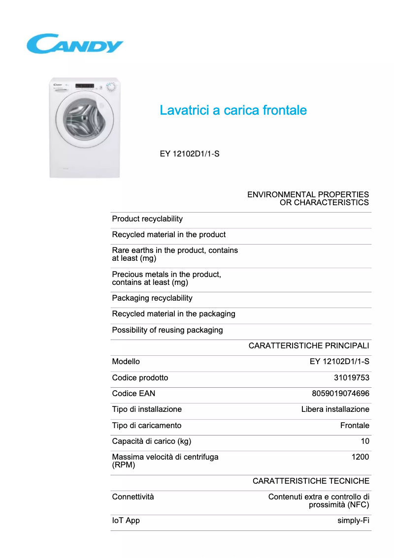 Image de la première page du manuel de l'appareil EY 12102D1/1-S