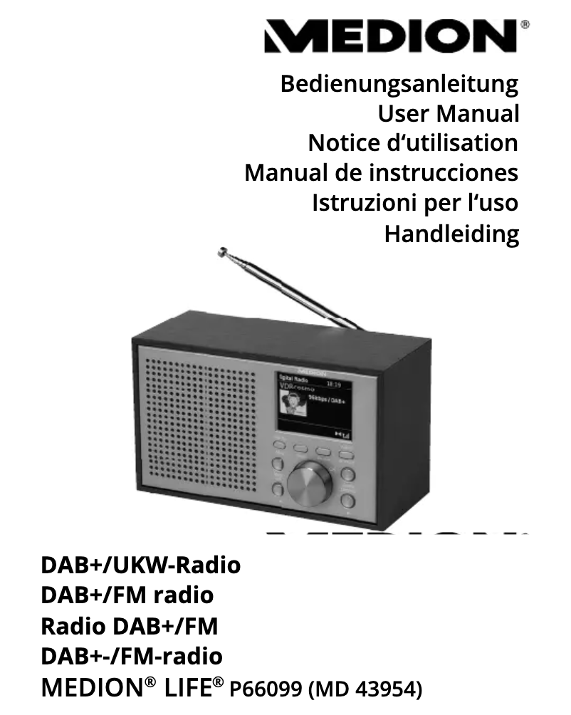 Image de la première page du manuel de l'appareil LIFE P66099 (MD 43954)