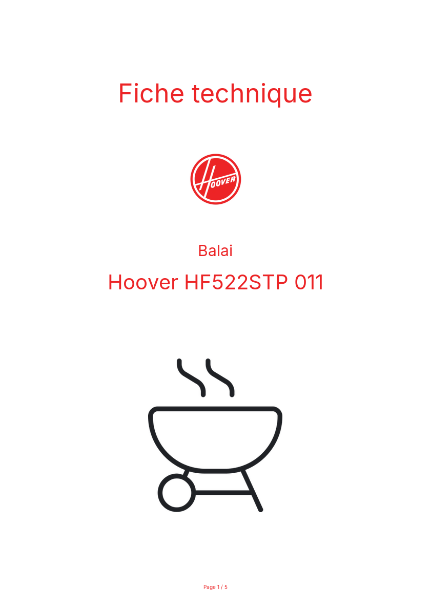 Image de la première page du manuel de l'appareil HF522STP 011