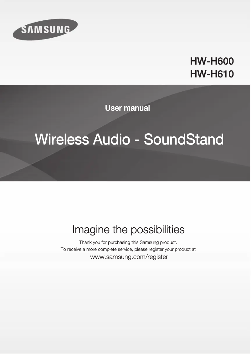 Page 1 de la notice Manuel utilisateur Samsung HW-H610