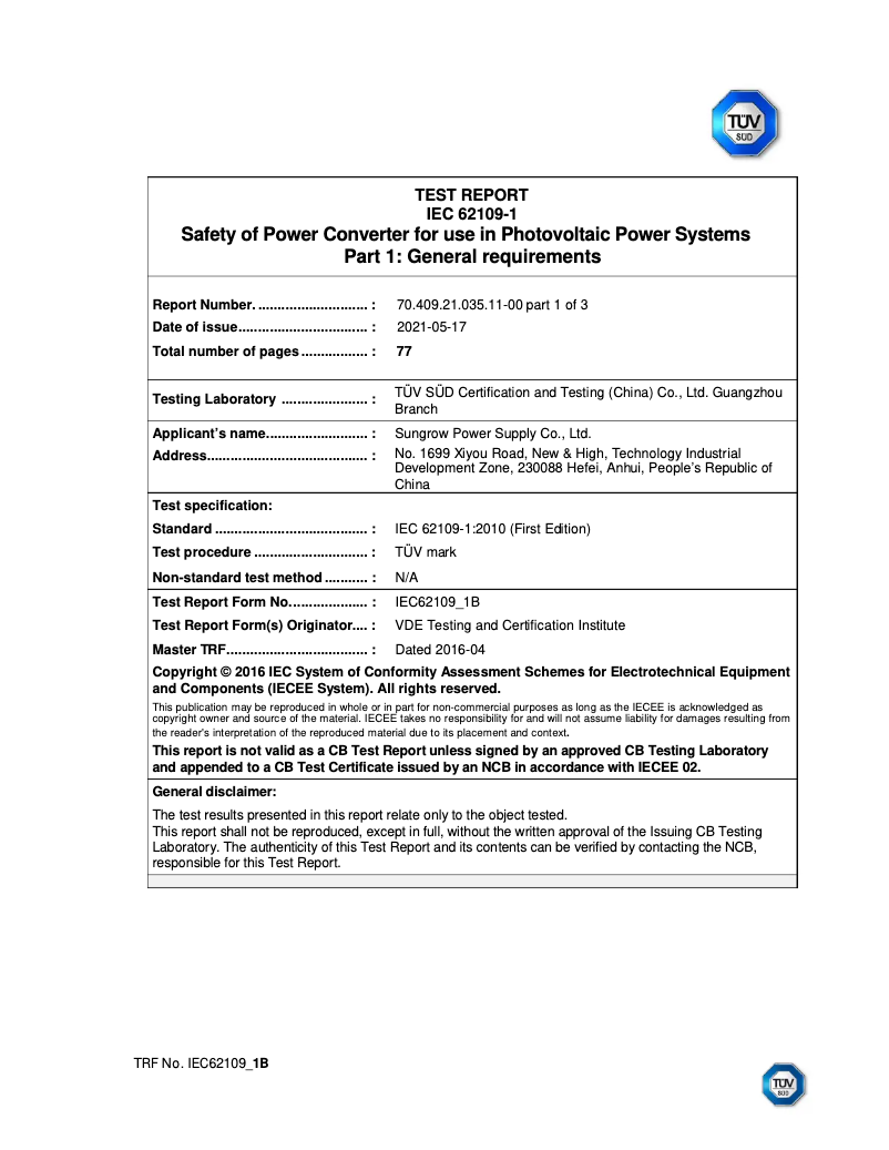 Página 1 del manual Guía de instalación Sungrow SH6.0RS