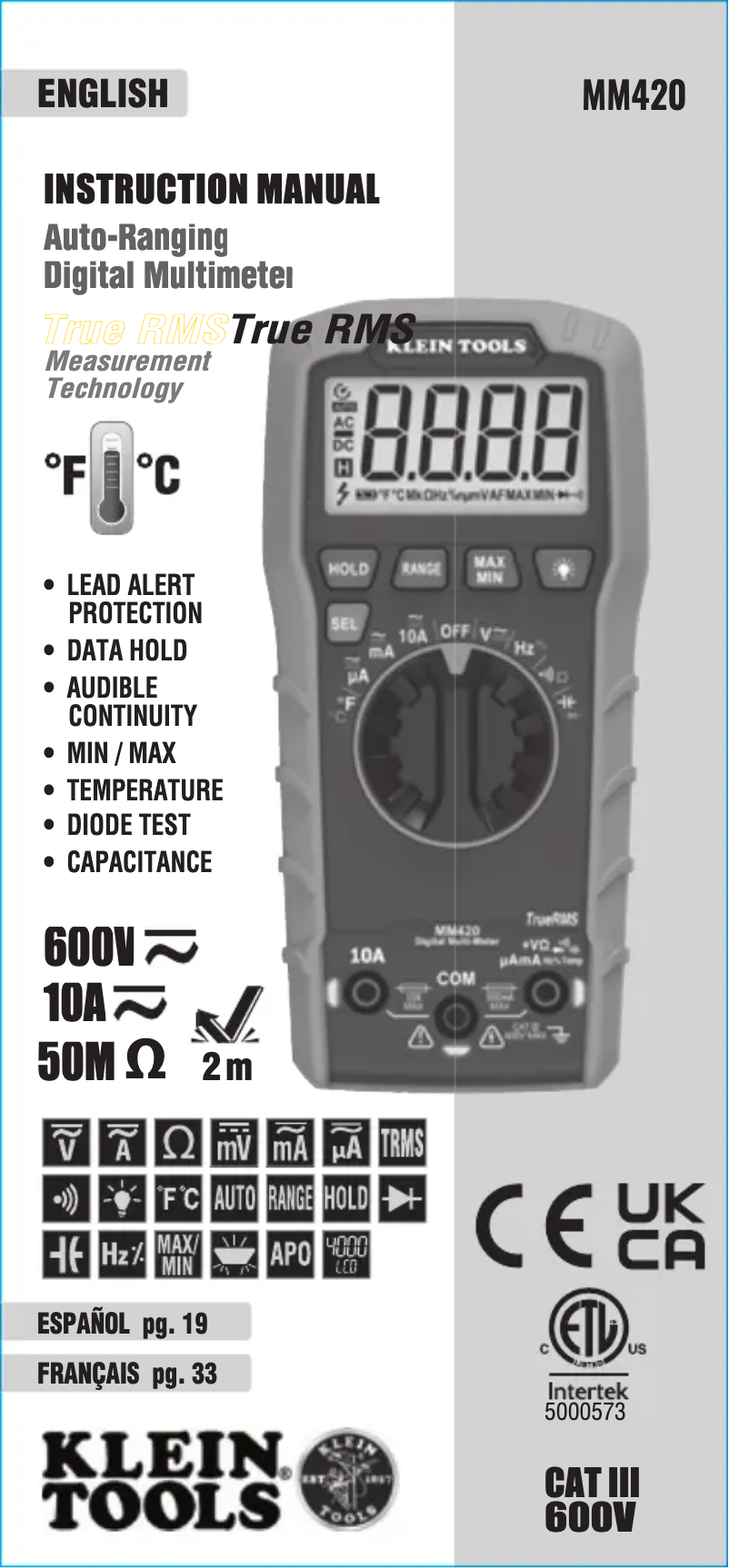 Image de la première page du manuel de l'appareil MM420