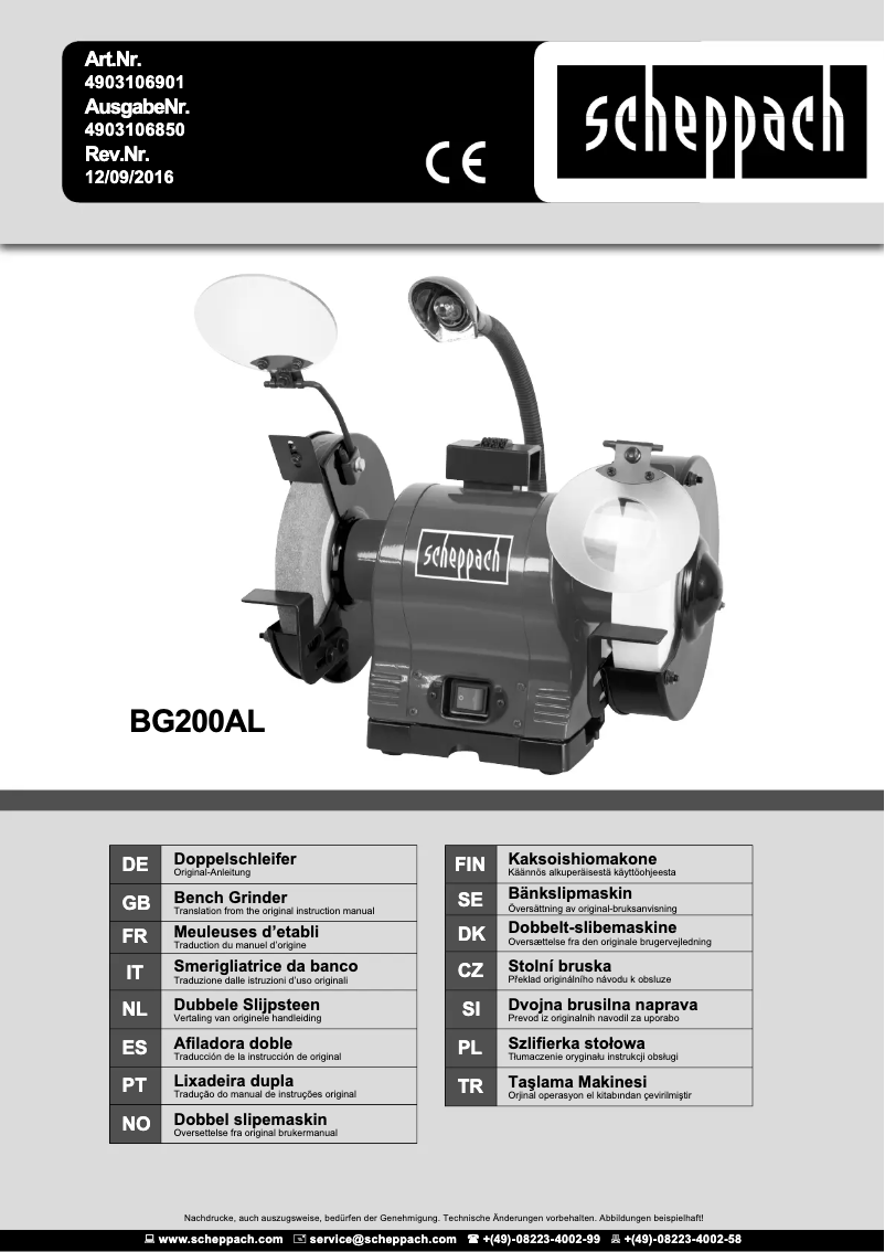 Image de la première page du manuel de l'appareil BG200AL