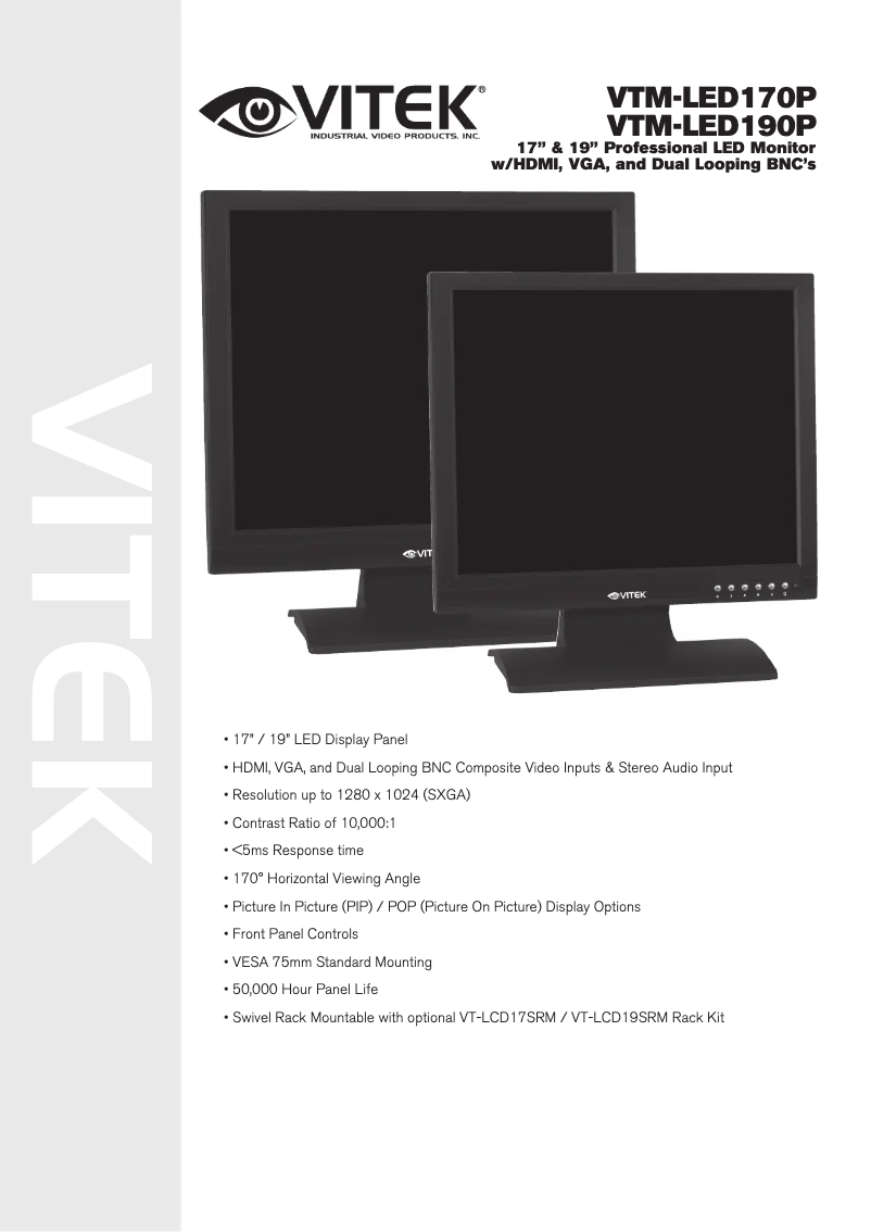 Page n°1 - Manuel utilisateur Vitek VTM-LED170P