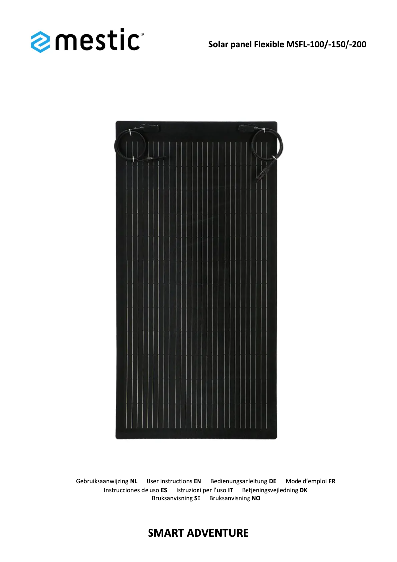 Page 1 de la notice Manuel utilisateur Mestic MSFL-150