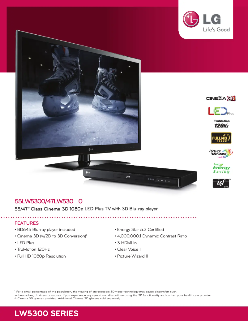 Page n°1 - Fiche technique LG 47LW5300