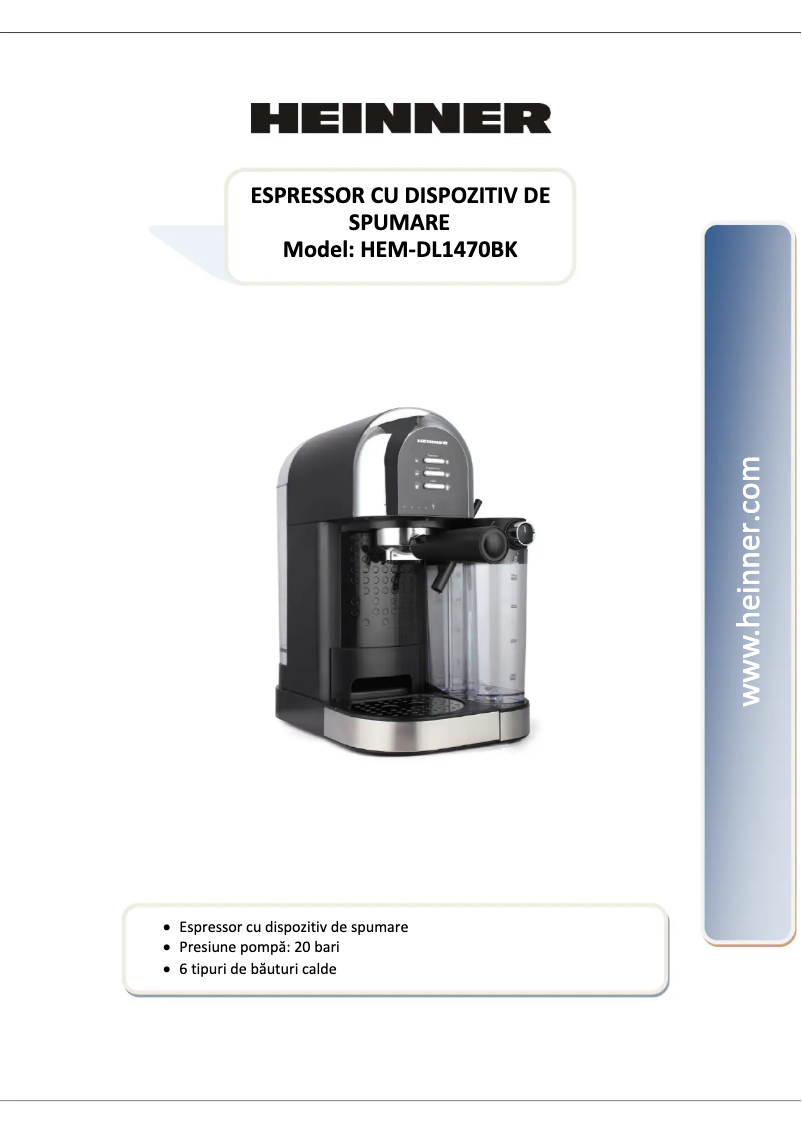 Page 1 de la notice Manuel utilisateur Heinner HEM-DL1470BK