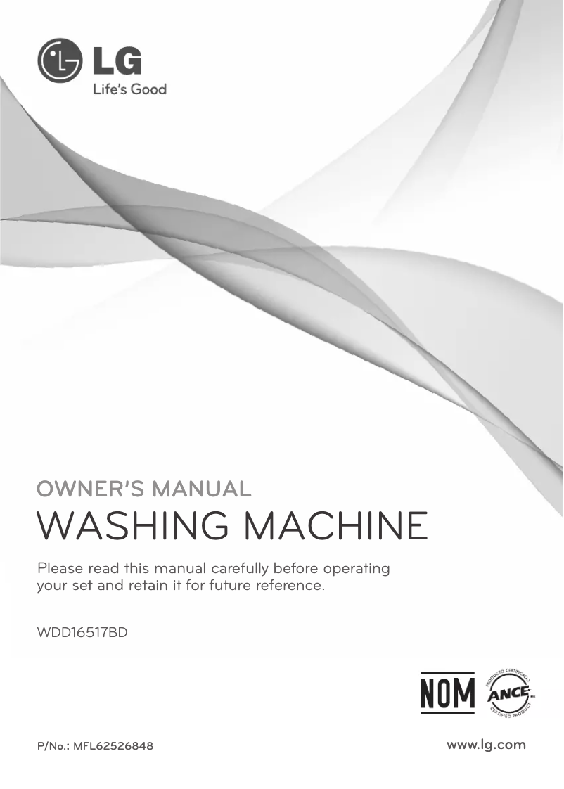 Page n°1 - Manuel utilisateur LG WDD16517BD