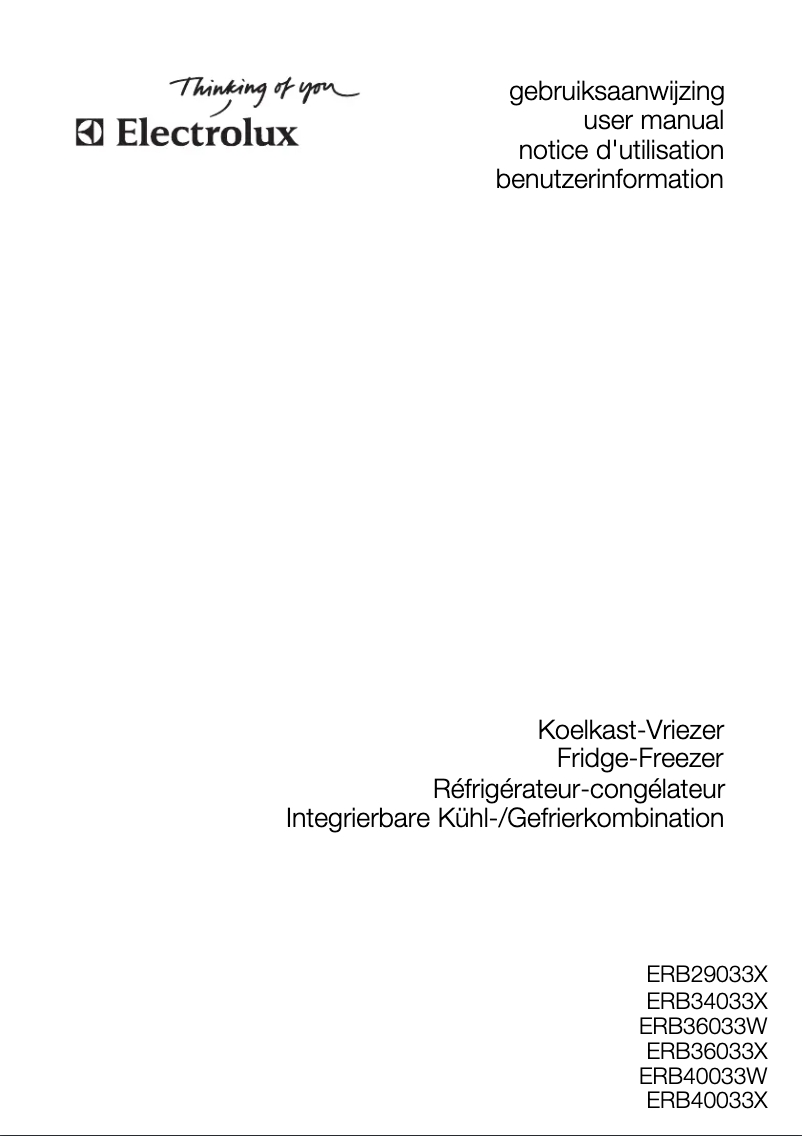Page 1 de la notice Manuel utilisateur Electrolux ERB 360033 X