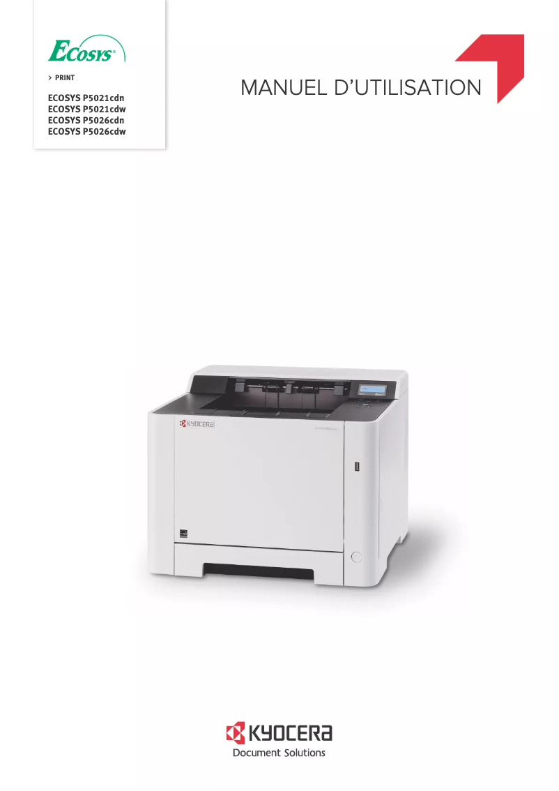 Page 1 de la notice Manuel utilisateur Kyocera Ecosys P5021cdw
