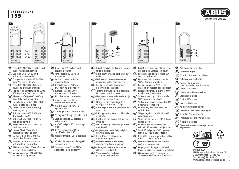 Página 1 del manual Manual de usuario Abus 155