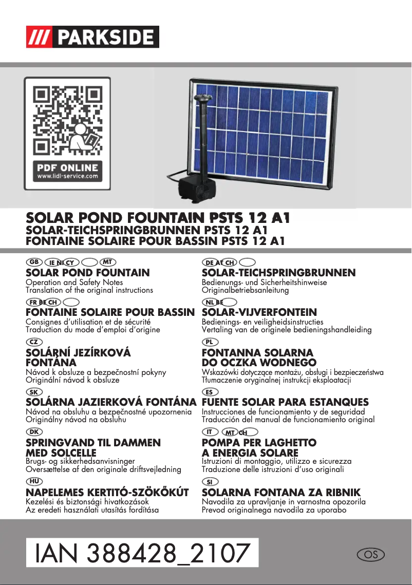 Image de la première page du manuel de l'appareil PSTS 12 A1
