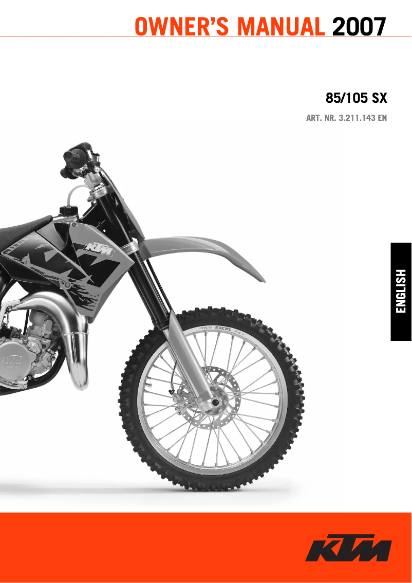 Page n°1 - Manuel utilisateur KTM 85 SX (2007)