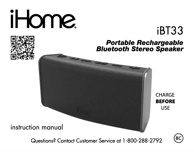 Página 1 del manual Manual de usuario iHome IBT33